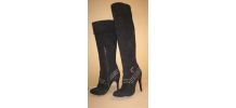40B* Varese - sexy bottes ou cuissardes noires CUIR (37)
