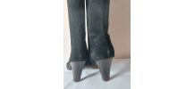 773B* SACHA jolies bottes noires daim (41)