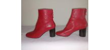 150C* Sandro - superbes boots rouges full cuir (40)