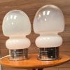Paire de lampes vintage space age en verre de murano 26x14,,