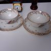 Ancienne tasse et sous tasses porcelaine