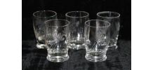 Ensemble de 5 Verres à Liqueur gravés - Art Déco - 1940 cert