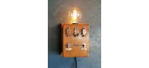 Applique murale lampe vintage standard téléphonique bois 