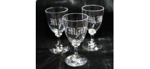 Ensemble de 3 Verres à Liqueur en Cristal gravés sur pied 