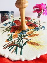 Plateau à fromage, mélamine motif floral vintage.