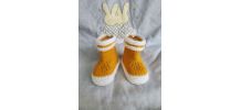 Chaussons bottes de pluie JAUNE GOLDEN laine, de 0 à 3 mois