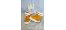 Chaussons bottes de pluie JAUNE GOLDEN laine, de 0 à 3 mois