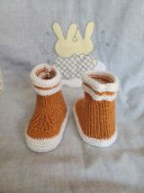 Chaussons bottes de pluie JAUNE GOLDEN laine, de 0 à 3 mois
