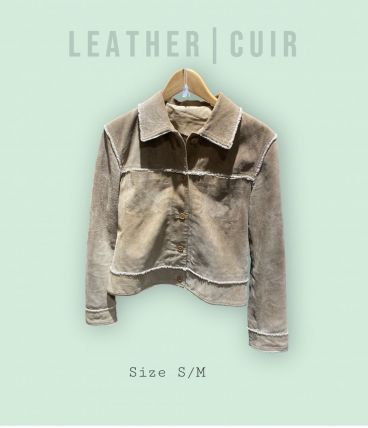 Veste  vintage cuir daim femme taille S ou M
