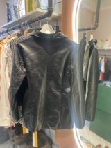 Veste vintage cuir noir cintrée taille S