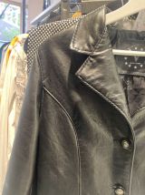 Veste vintage cuir noir cintrée taille S
