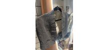 Petit haut vintage handmade à damier noir et blanc