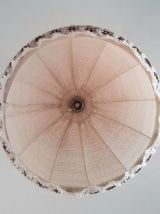 Suspension vintage crochet et bois 1970 