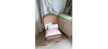 Fauteuil shabby Lloyd Loom vintage 