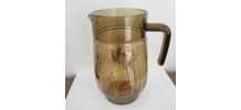Pichet en verre fumé vintage 