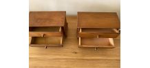 lot de 2 Coffres à bijoux petit modèle en bois rétro
