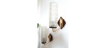 Paire d'appliques laiton style Arlus années 1960 