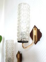 Paire d'appliques laiton style Arlus années 1960 