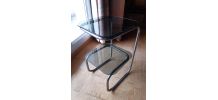 Petite table appoint verre et chrome 
