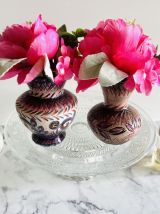 Deux petits vases en faïence de Rochefort -en-Terre signé Le
