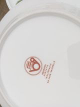 7 assiettes creuses fleurs porcelaine Sologne, années 80