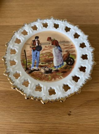 Assiette décorative en faïence murale "Angélus"
