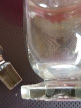 Carafe et verres à liqueur en verre vintage Art déco