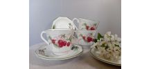 3 tasses et soucoupes Victorian Orchard de Churchill England