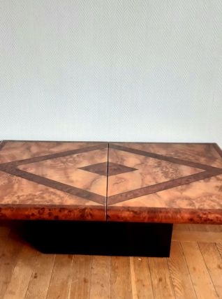 Table bar en loupe d'orme par Eric Maville vers 1970 