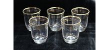 Ensemble 5 verres à liqueur avec filets dorés - Art Déco 194