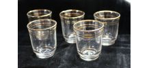 Ensemble 5 verres à liqueur avec filets dorés - Art Déco 194