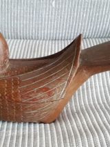 Oiseau ancien en bois sculpté