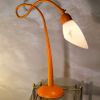 lampe acier peint orange , 1960 a 80,elec ok 47x32 original 