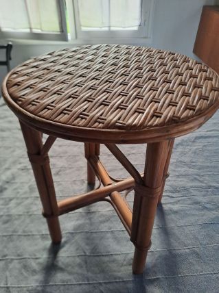 Tabouret rotin et osier