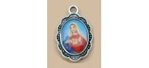 Ancienne petite Médaille de dévotion en Métal Argenté "Cœur 