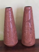 paire de vases terracotta vintage 