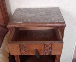Table de chevet art déco dessus marbre