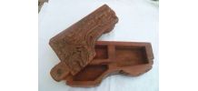 coffret en bois artisanal avec compartiments