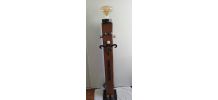 Lampe bois chêne massif+métal art deco