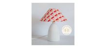 Petite lampe avec pied en céramique finition mate et abat-jo