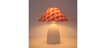 Petite lampe avec pied en céramique finition mate et abat-jo