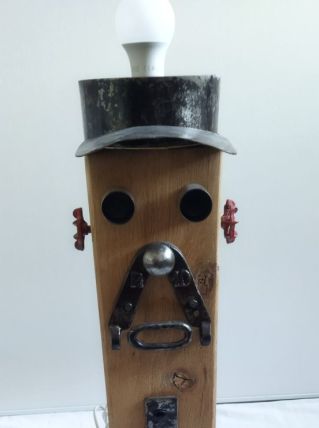 Lampe bois métal le doinier rousseau 