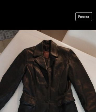 Magnifique veste en cuir véritable femme