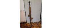 Lampadaire brutaliste bois fer forgé 