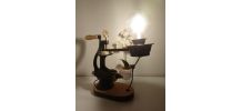Lampe à poser déco récup recyclage hachoir