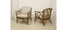 Paire de fauteuils McGuire Etats Unis  année 70. REF MARIUS