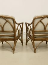 Paire de fauteuils McGuire Etats Unis  année 70. REF MARIUS