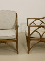 Paire de fauteuils McGuire Etats Unis  année 70. REF MARIUS