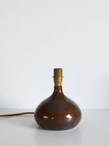 Lampe vintage pied en grès et abat-jour imprimé