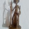 statuette  métal guerrier africain